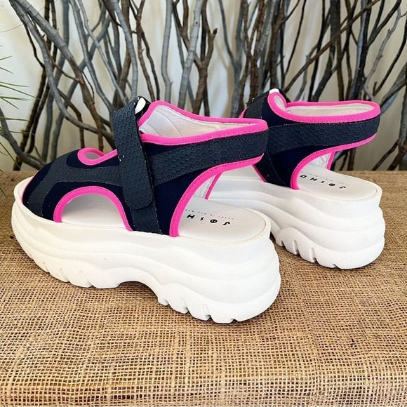 Joshua Sanders Fuxia Spice Scuba Pink Platform Sandals - Picture 7 of 15